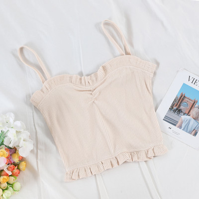 Stílusos női felső V-nyakkal és vékony pántokkal