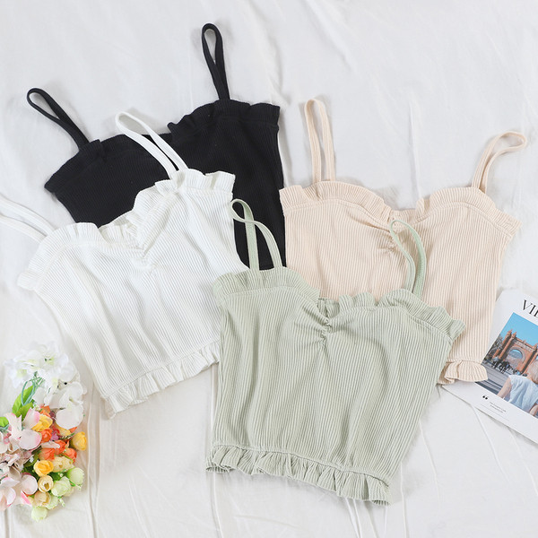 Stílusos női felső V-nyakkal és vékony pántokkal