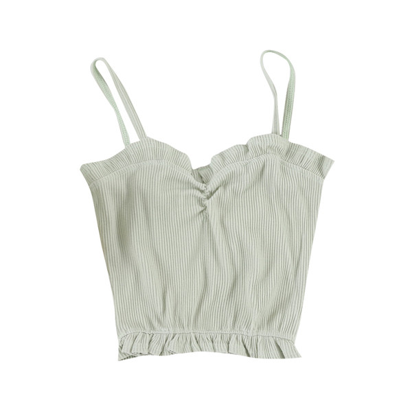 Stílusos női felső V-nyakkal és vékony pántokkal