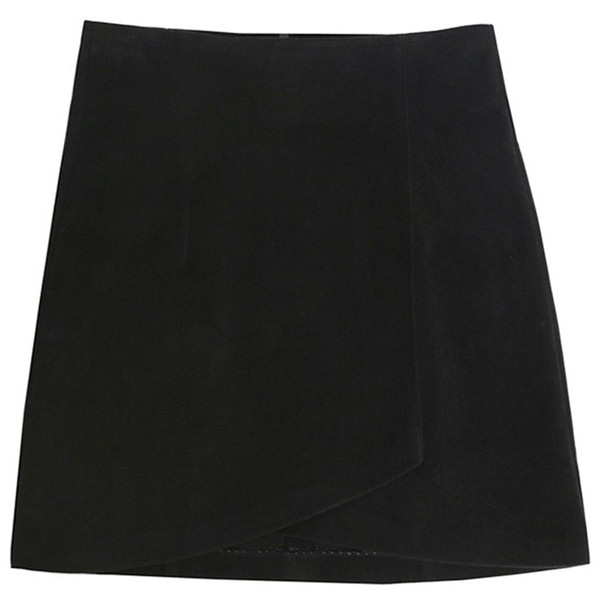 Modern női szoknya aszimmetrikus modell fekete színben