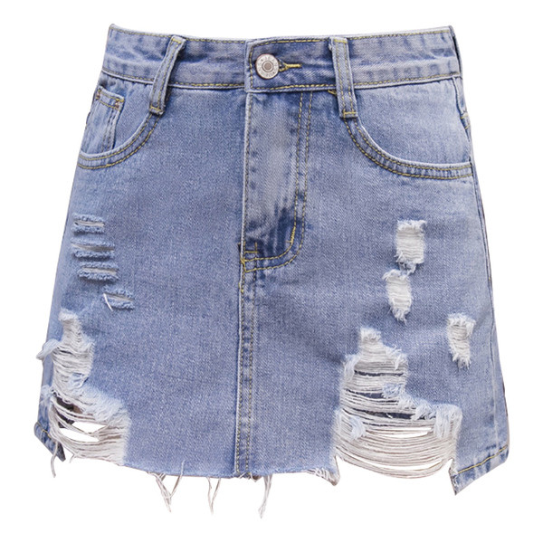 Lezser női szoknya-nadrág szakadt elemekkel