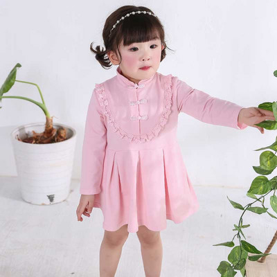 Stílusos gyerekruha hosszú ujjú rózsaszín színben