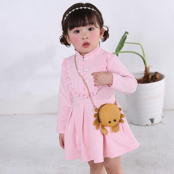 Stílusos gyerekruha hosszú ujjú rózsaszín színben