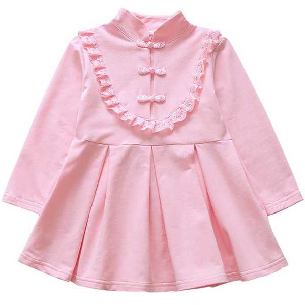 Stílusos gyerekruha hosszú ujjú rózsaszín színben