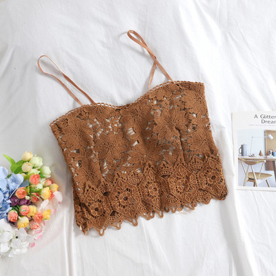 Vékony pántos női csipke felső több színben