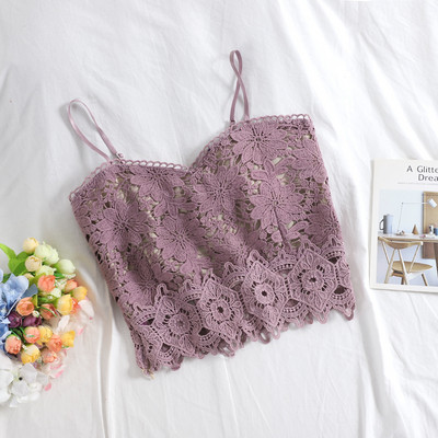 Vékony pántos női csipke felső több színben