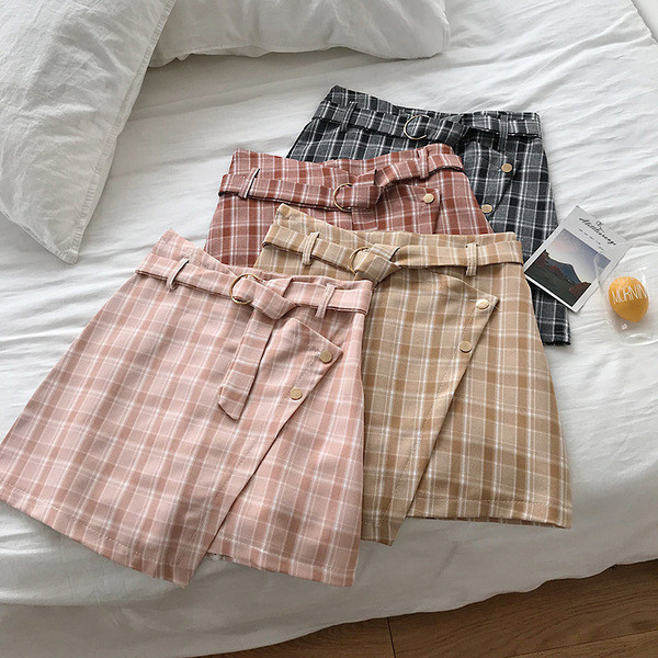 Női kockás szoknya transzferrel több színben