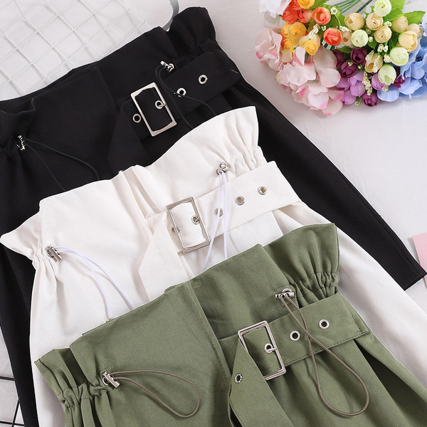 Fusta de dama moderna cu transfer si cravate in mai multe culori