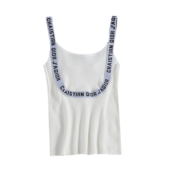 Modern női felső, fehér és fekete színben felirattal