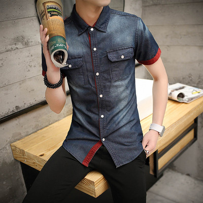 Modern férfi farmer ing