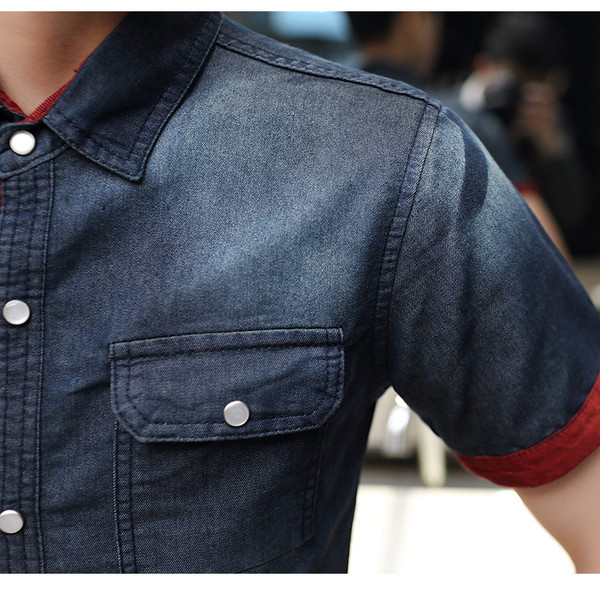 Modern férfi farmer ing