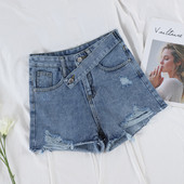 Női magas derekú farmer rövidnadrág