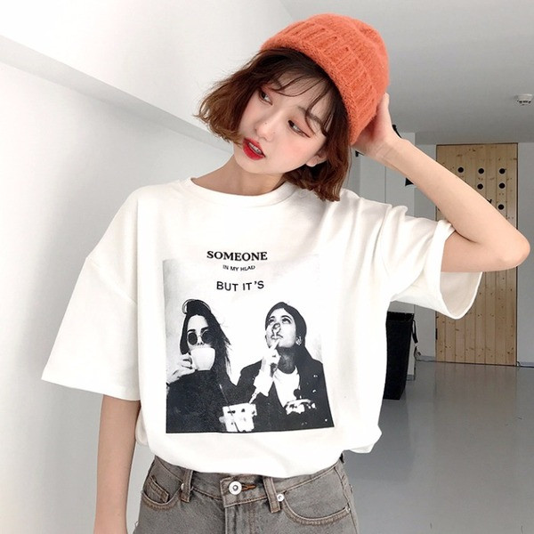 Tricou de dama modern cu imprimeu in trei culori