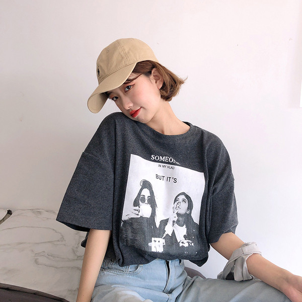 Tricou de dama modern cu imprimeu in trei culori