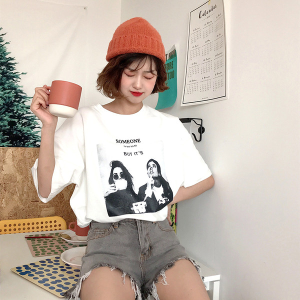 Tricou de dama modern cu imprimeu in trei culori