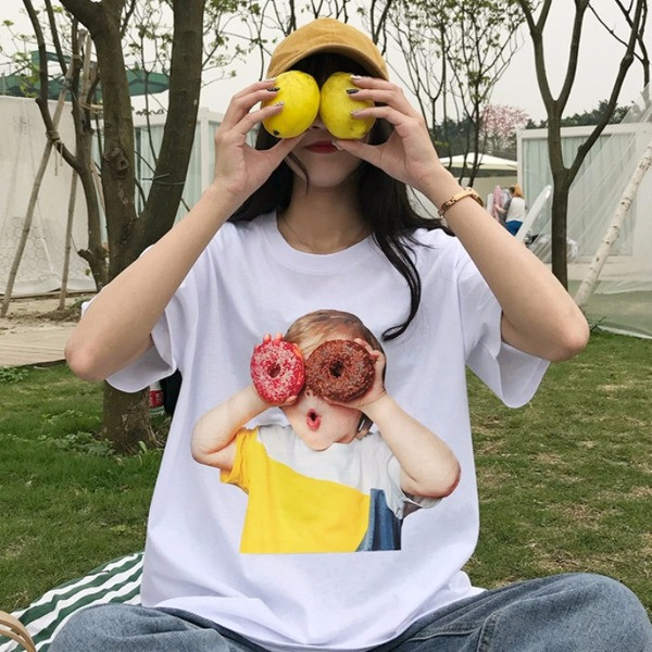 Tricou dama cu imprimeu in doua culori