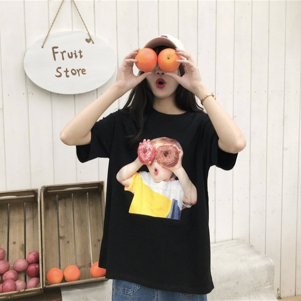 Tricou dama cu imprimeu in doua culori