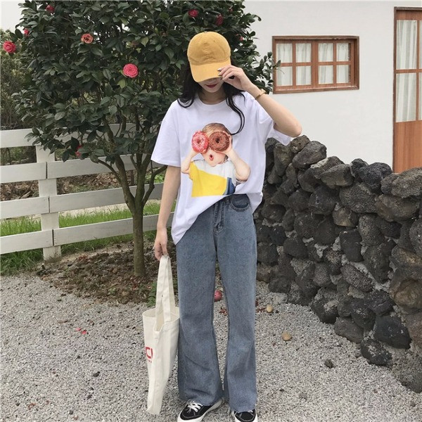 Tricou dama cu imprimeu in doua culori