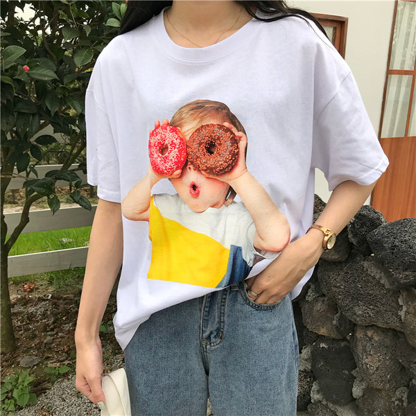 Tricou dama cu imprimeu in doua culori