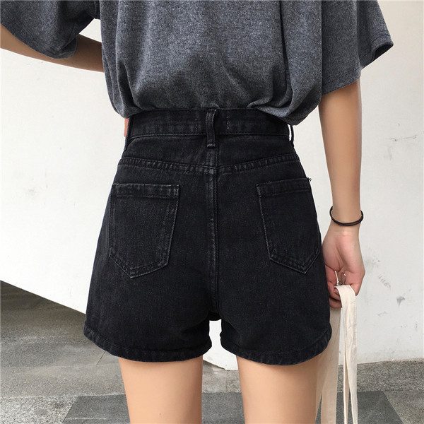 Női farmer-szoknya két színben, gombokkal