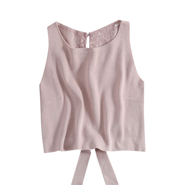 Maieu modern de damă în cinci culori, cu panglică și dantelă