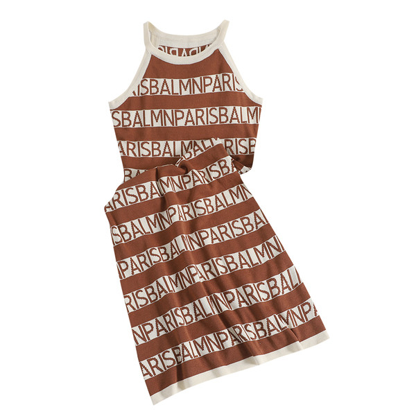 Rochie moderna de dama cu bretele subtiri in trei culori cu inscriptie