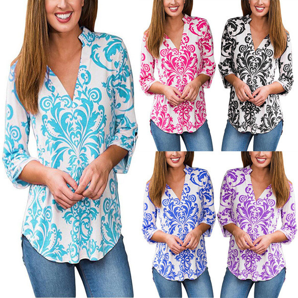 Bluză de damă modernă cu decolteu în V în mai multe culori