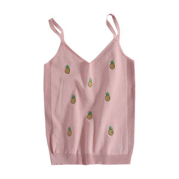 Μοντέρνο γυναικείο αμάνικο σε διάφορα χρώματα με λεπτά λουράκια και κεντήματα