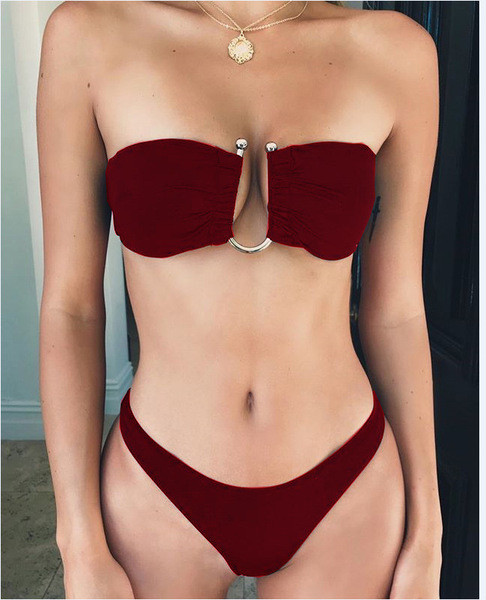 HIT modell női fürdőruha fém elemmel négy színben