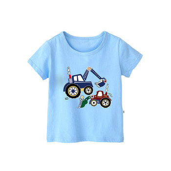 Детска тениска за момчета в няколко цвята с апликация