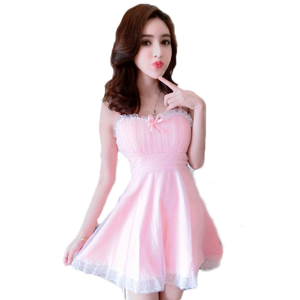 Rochie actuală de damă în alb și roz