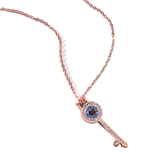 Modern női nyaklánc medállal és kövekkel