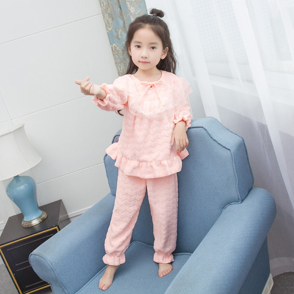 Pijamale copii pentru fete cu cravate