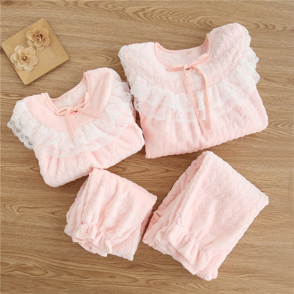 Pijamale copii pentru fete cu cravate