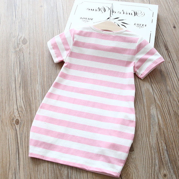 Rochie moderna pentru copii cu aplicatie si buzunar in doua culori