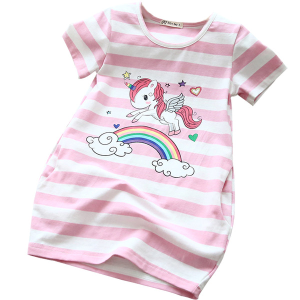 Rochie moderna pentru copii cu aplicatie si buzunar in doua culori