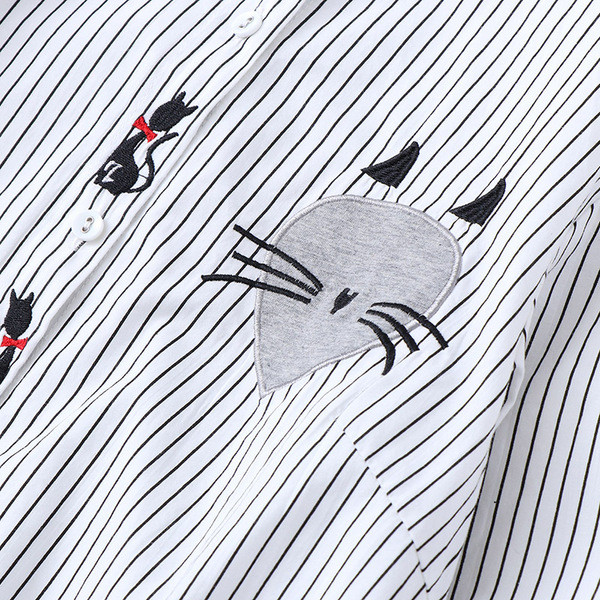 Cămașă modernă de damă cu broderie în alb