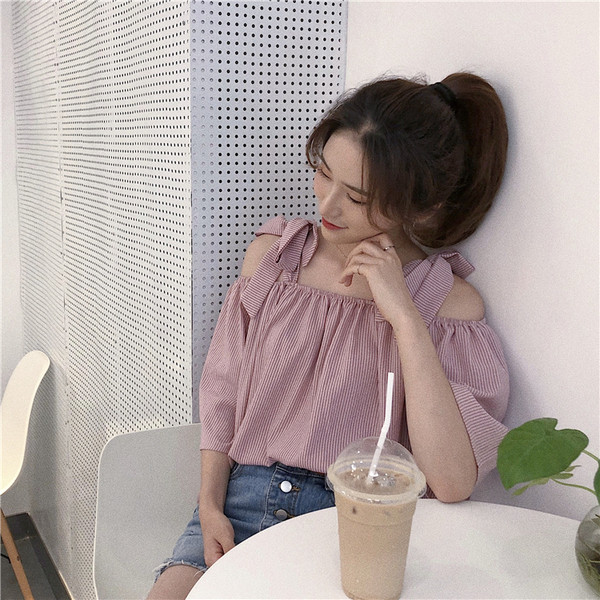 Cămașă modernă de damă cu umerii goi în trei culori