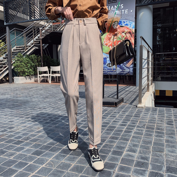 Pantaloni de dama cu talie inalta in patru culori