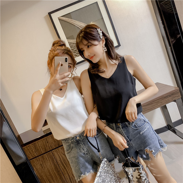 Modern női felső több színben V-nyakkal