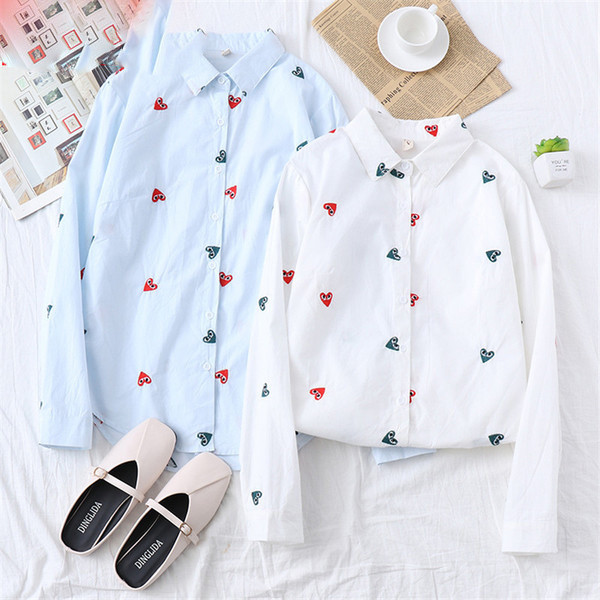 Alkalmi női ing két színben hímzéssel