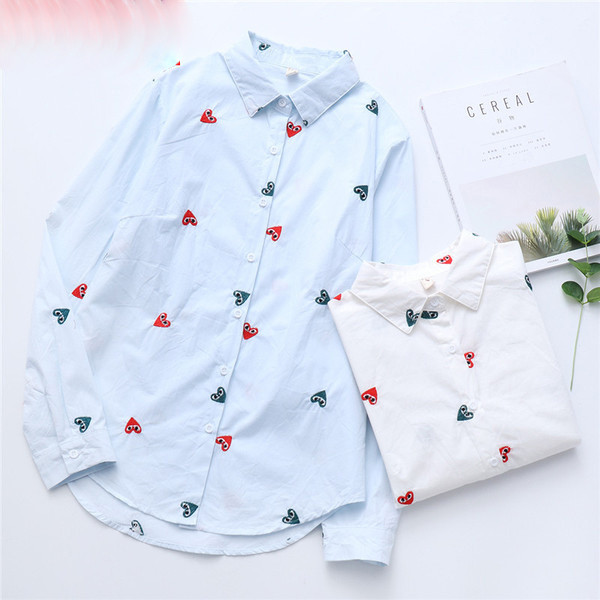 Alkalmi női ing két színben hímzéssel