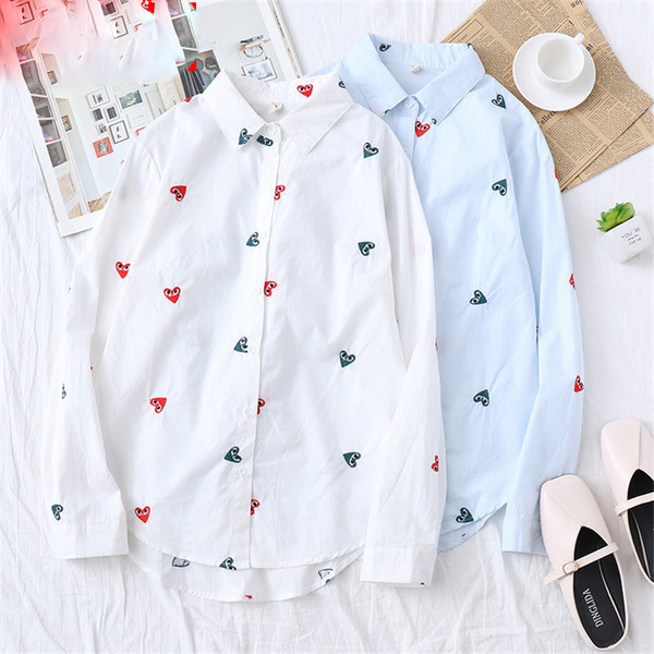 Alkalmi női ing két színben hímzéssel