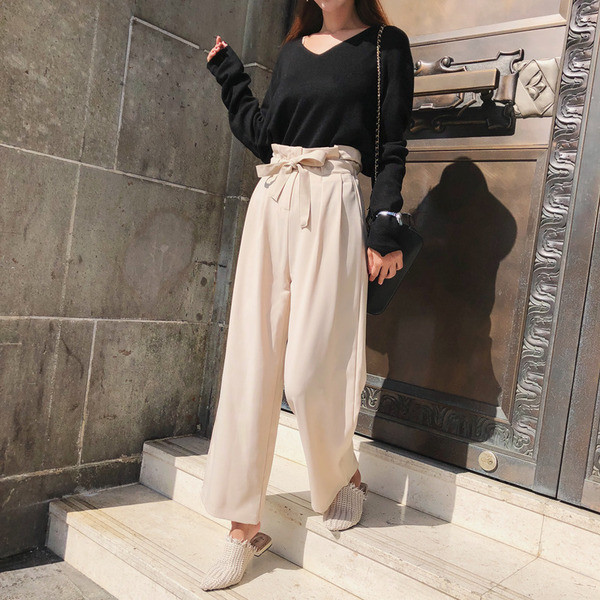 Modern, magas derékú női nadrág két színben