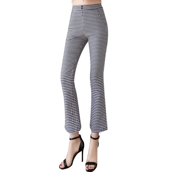 Modern női nadrág magas derékkal és gombokkal