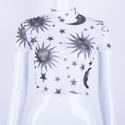 Modern női rövid blúz fehér és fekete színben