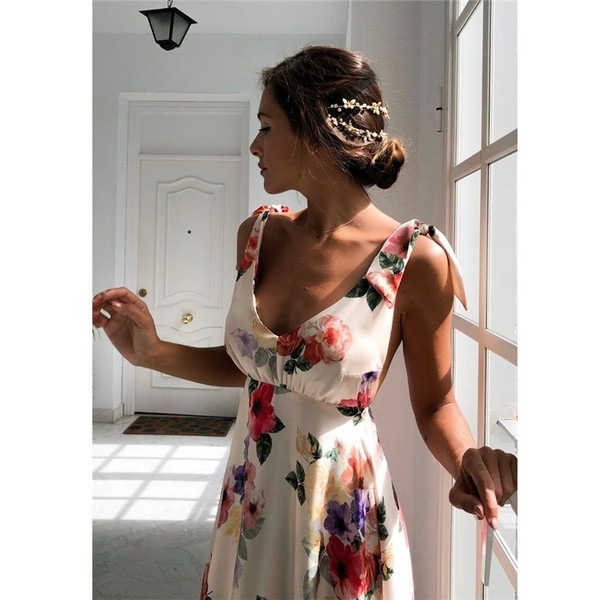 Rochie lunga de dama stilata HIT cu model floral in mai multe culori