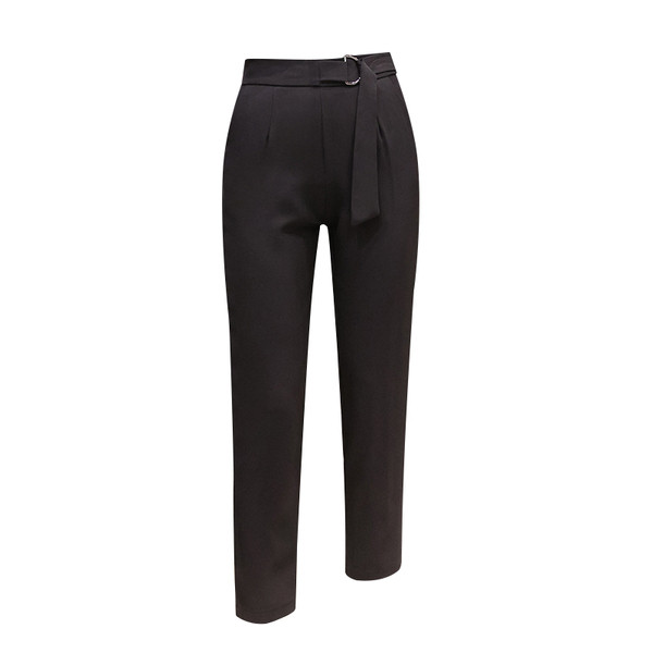 Pantaloni de dama actuali in negru cu talie inalta