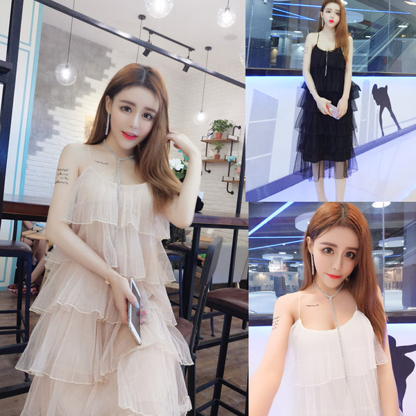 Rochie eleganta de dama cu tul si bretele subtiri in trei culori