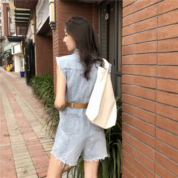 Salopeta de dama cu curea albastra